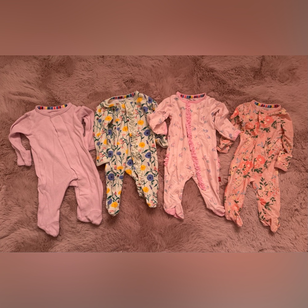 Floral and Pink Kids One Piece Set